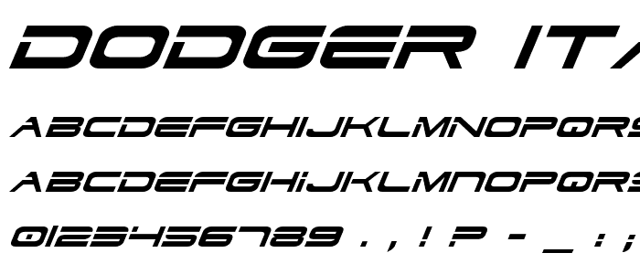 Dodger Italic font